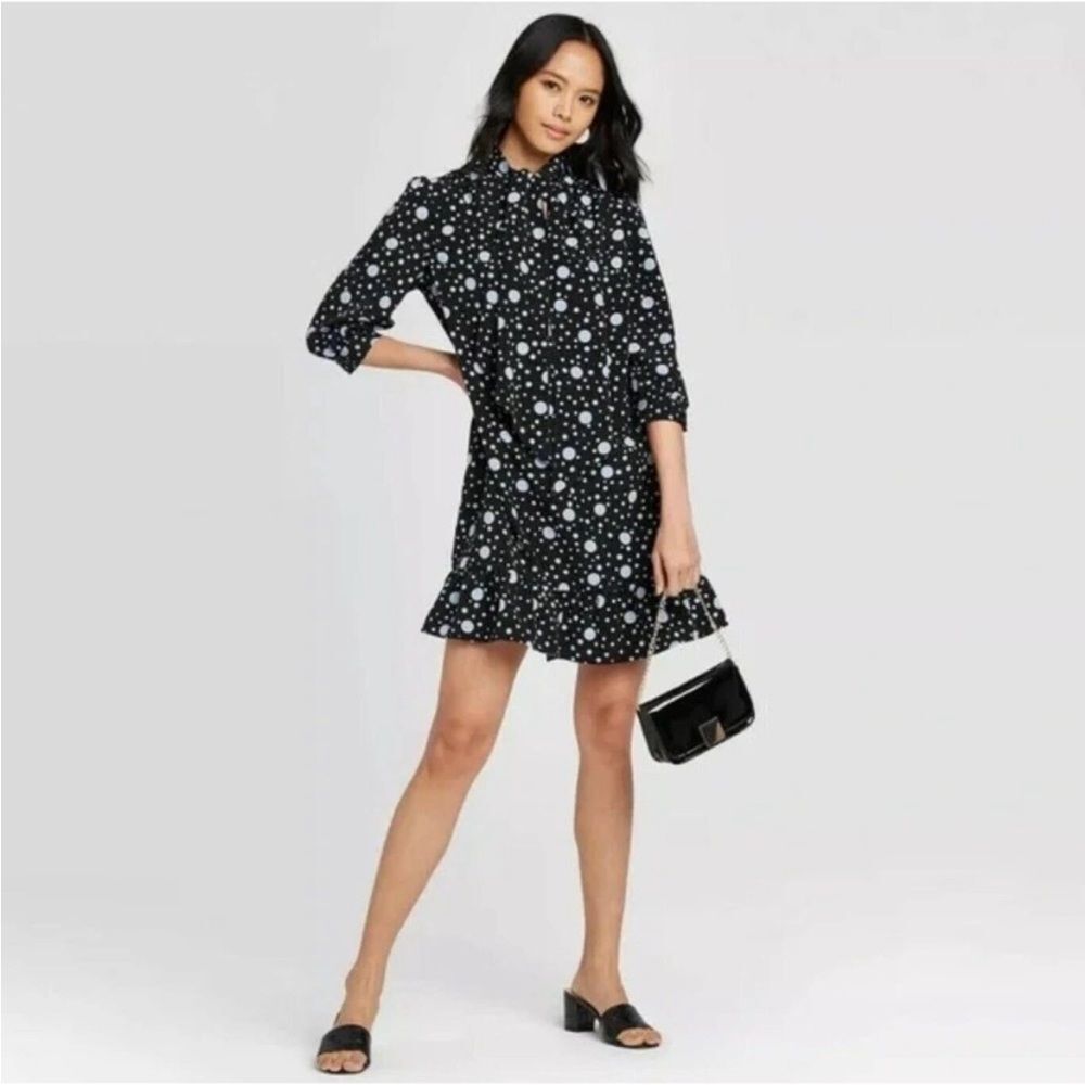 Who What Wear Polka Dot Shift Dress XS